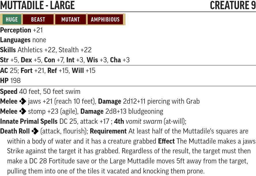 Muttadile (large) stats